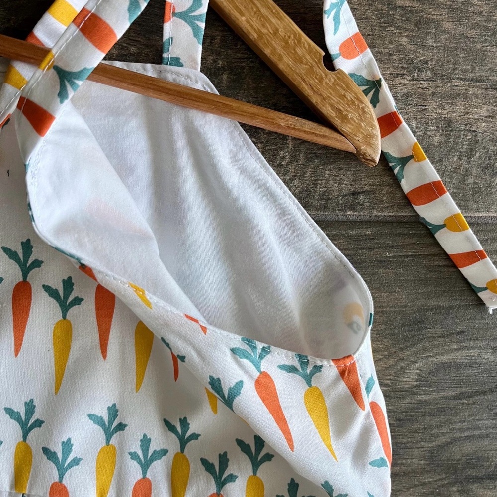 Whimsical Veggie Garden Dress Handmade with Shoulder Ties | SKU 08031 - Picture 10 of 10